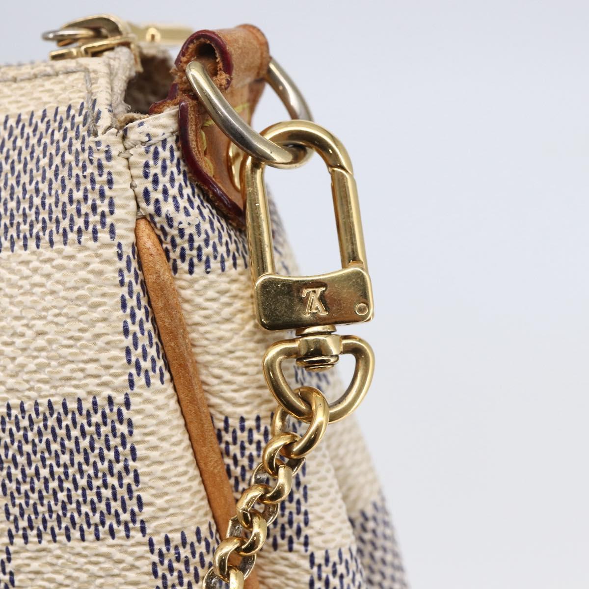 LOUIS VUITTON Damier Azur Eva Shoulder Bag 2way N55214 LV Auth 143622