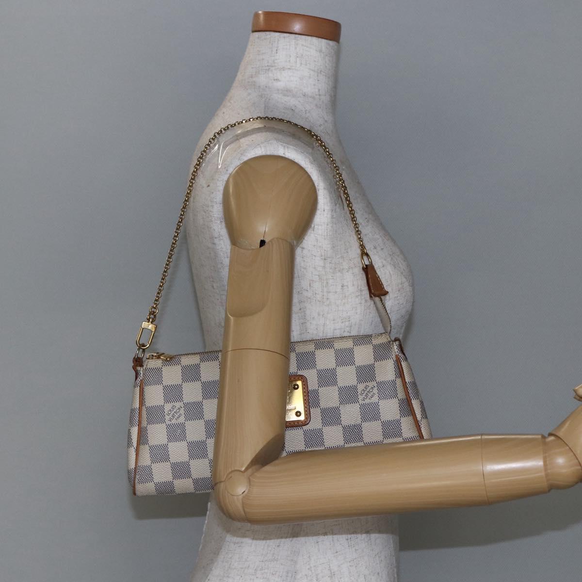 LOUIS VUITTON Damier Azur Eva Shoulder Bag 2way N55214 LV Auth 143622