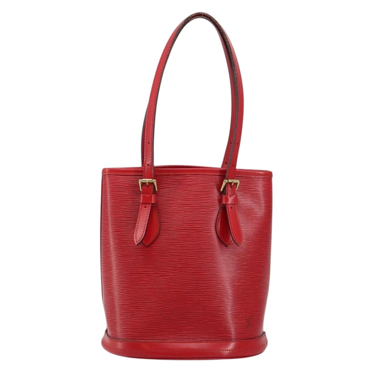 LOUIS VUITTON Epi Bucket PM Shoulder Bag Red M5899E LV Auth 143626