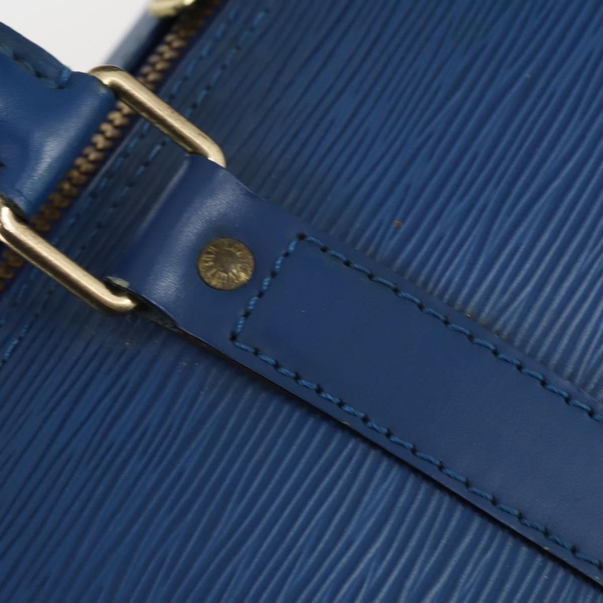 LOUIS VUITTON Epi Keepall 50 Boston Bag Blue M42965 LV Auth 143630