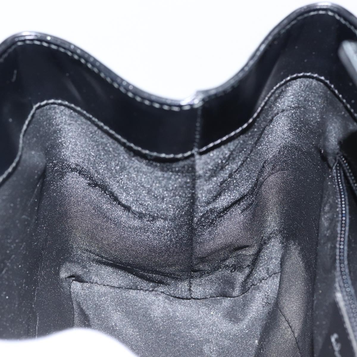 Salvatore Ferragamo Gancini Hand Bag Leather Black Silver Auth 143654V