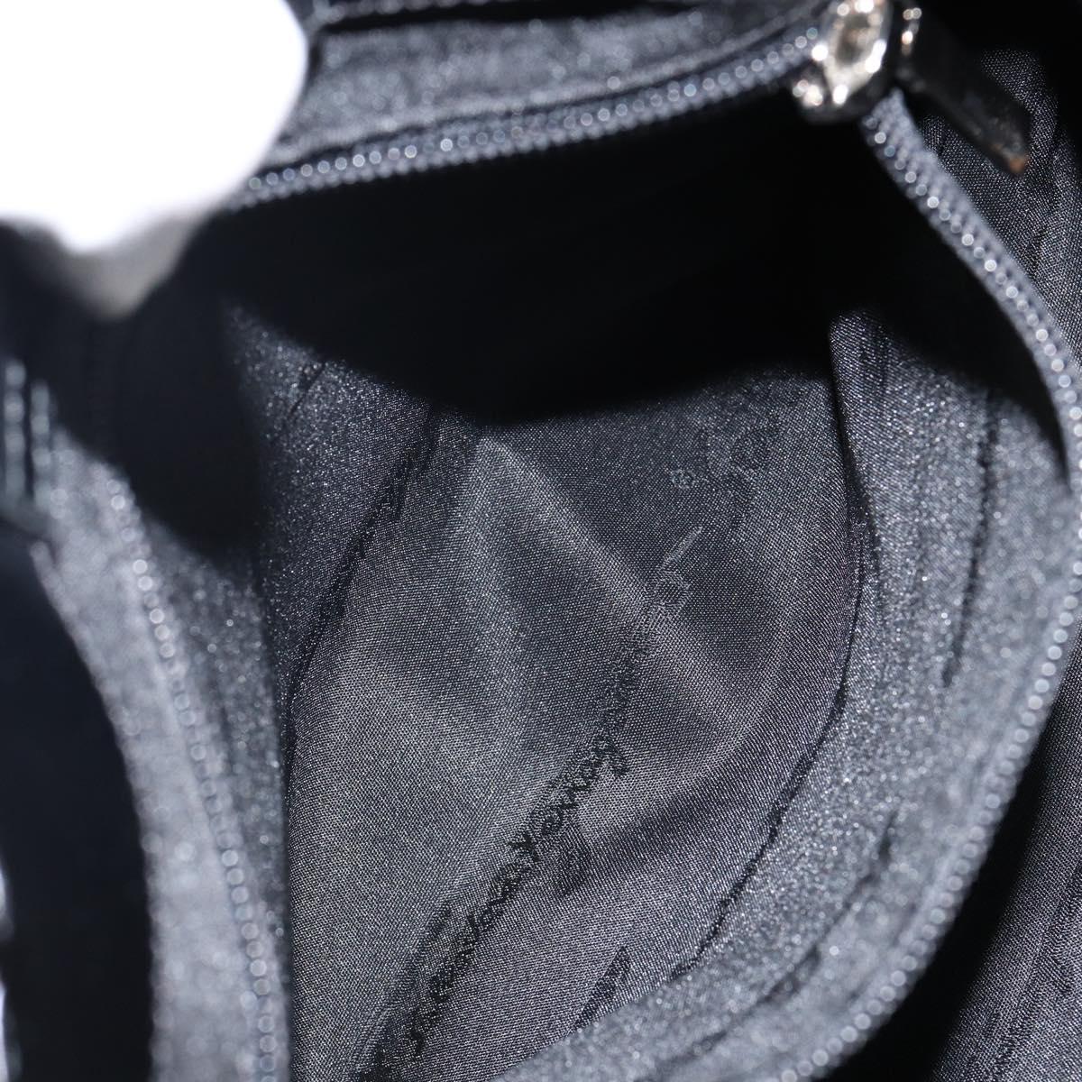 Salvatore Ferragamo Gancini Hand Bag Leather Black Silver Auth 143654V