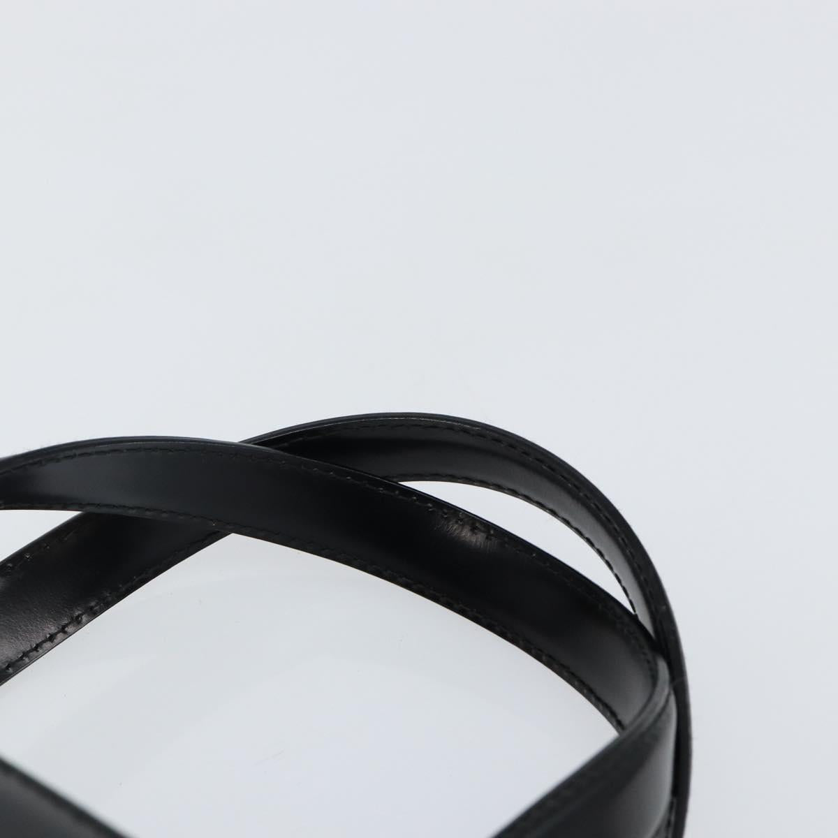 Salvatore Ferragamo Gancini Hand Bag Leather Black Silver Auth 143654V