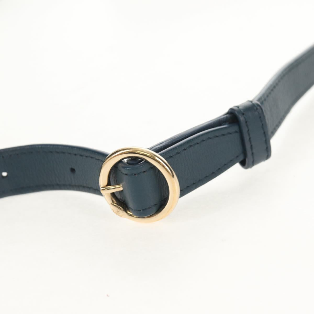 CHANEL Matelasse 20 Chain Shoulder Bag Caviar Skin Blue Gold CC Auth 143659AM