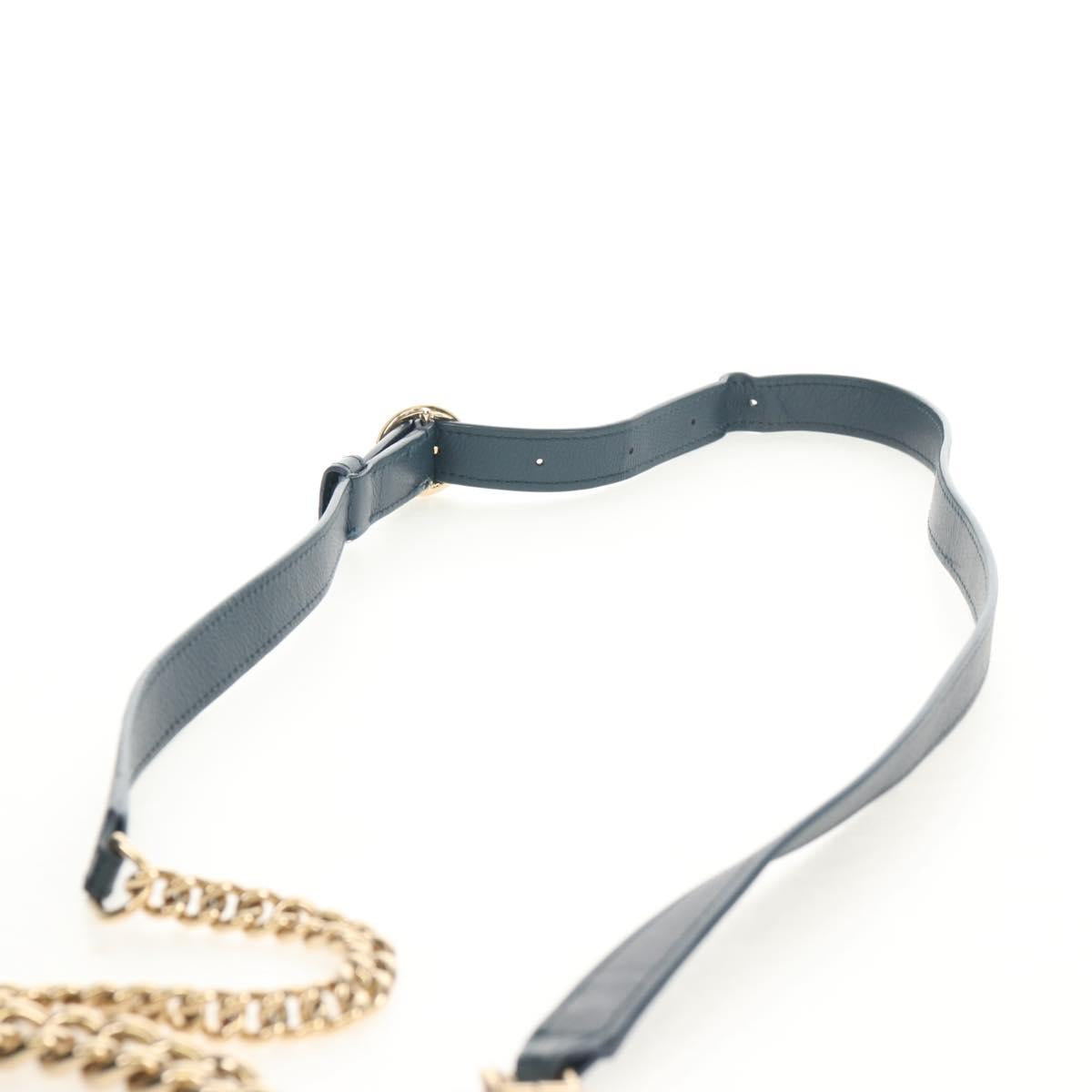 CHANEL Matelasse 20 Chain Shoulder Bag Caviar Skin Blue Gold CC Auth 143659AM