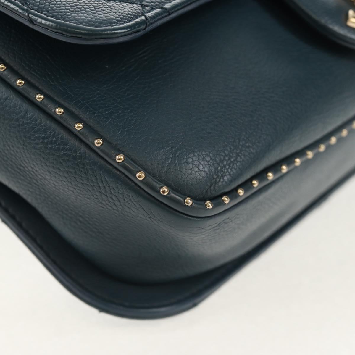 CHANEL Matelasse 20 Chain Shoulder Bag Caviar Skin Blue Gold CC Auth 143659AM