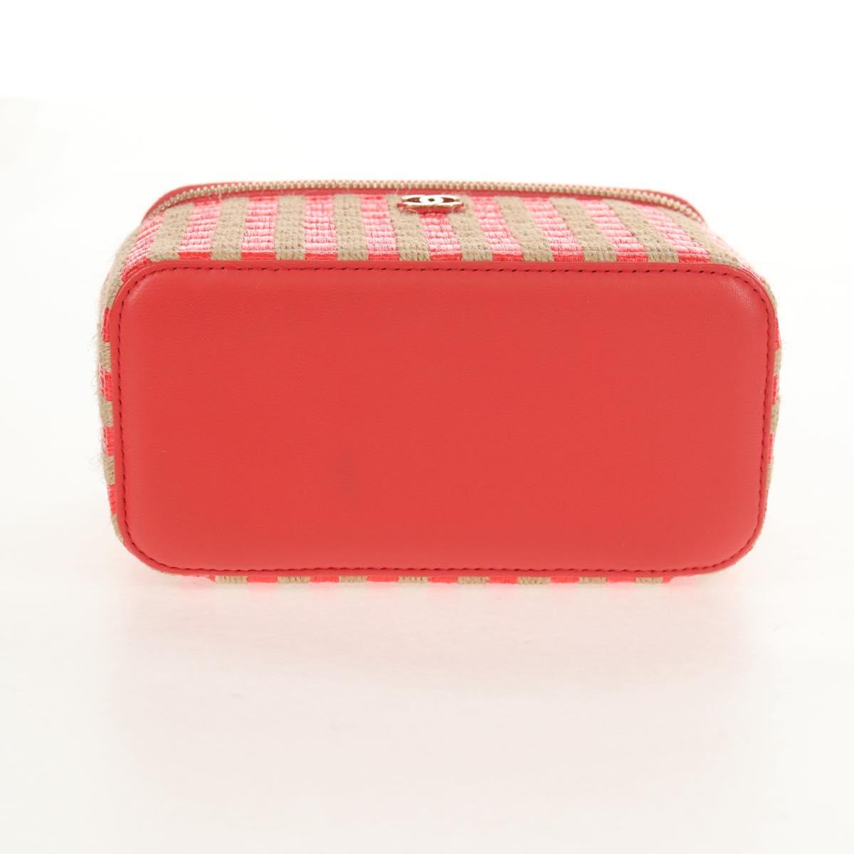 CHANEL Chain Shoulder Bag Raffia Beige Gold CC Auth 143661SAM