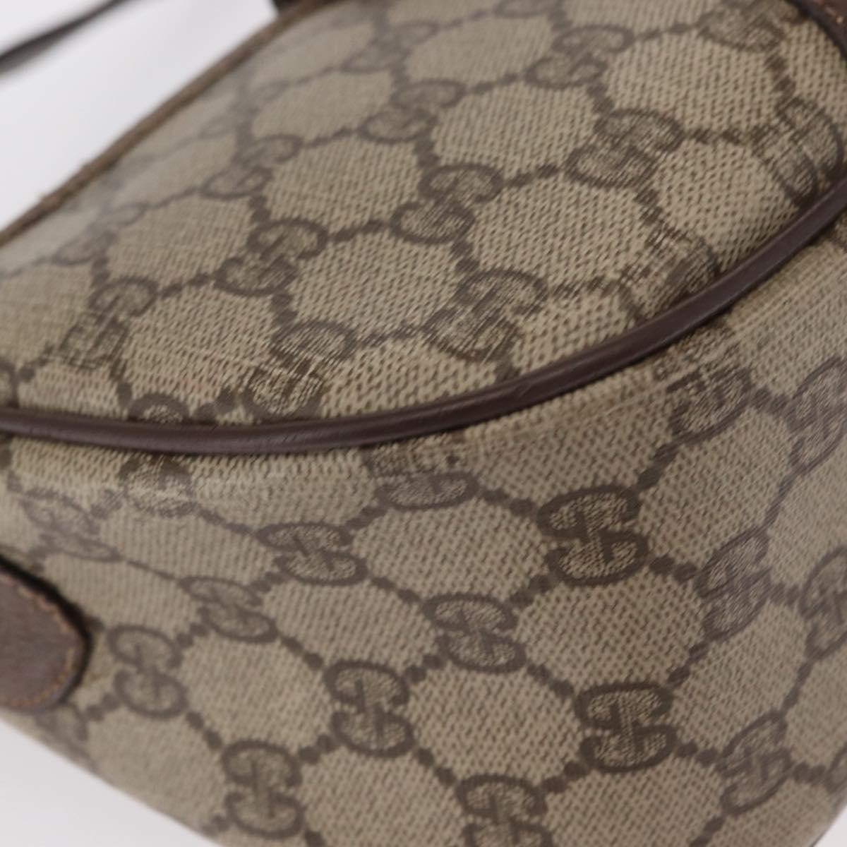 GUCCI GG Supreme Web Sherry Line Bag PVC Beige Gold 89 02 032 Auth 143664