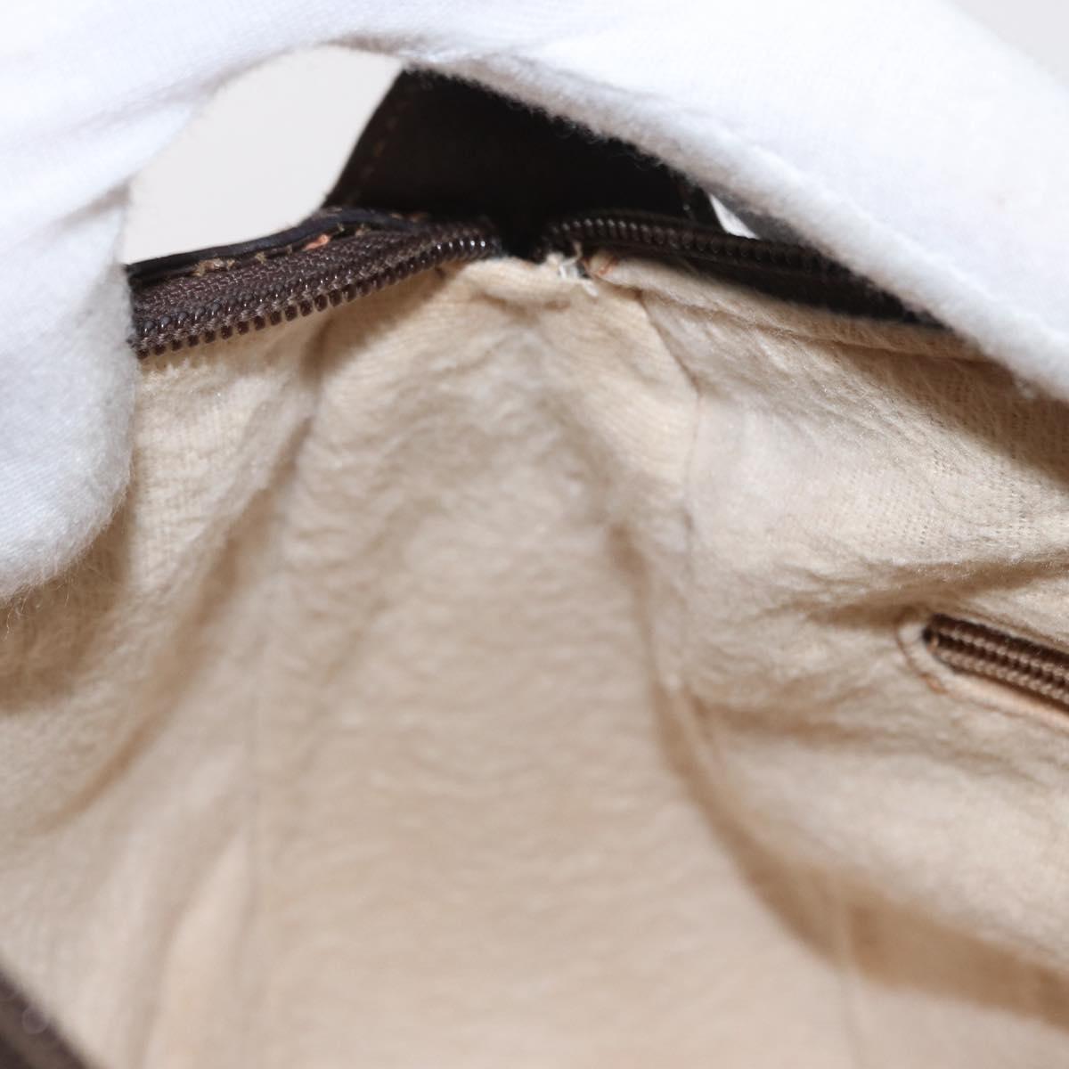 GUCCI GG Supreme Web Sherry Line Bag PVC Beige Gold 89 02 032 Auth 143664