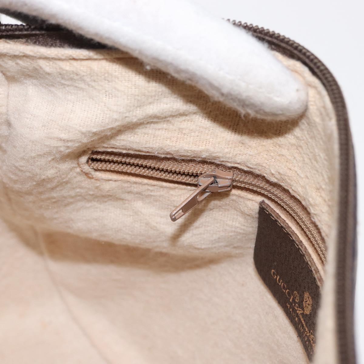 GUCCI GG Supreme Web Sherry Line Bag PVC Beige Gold 89 02 032 Auth 143664