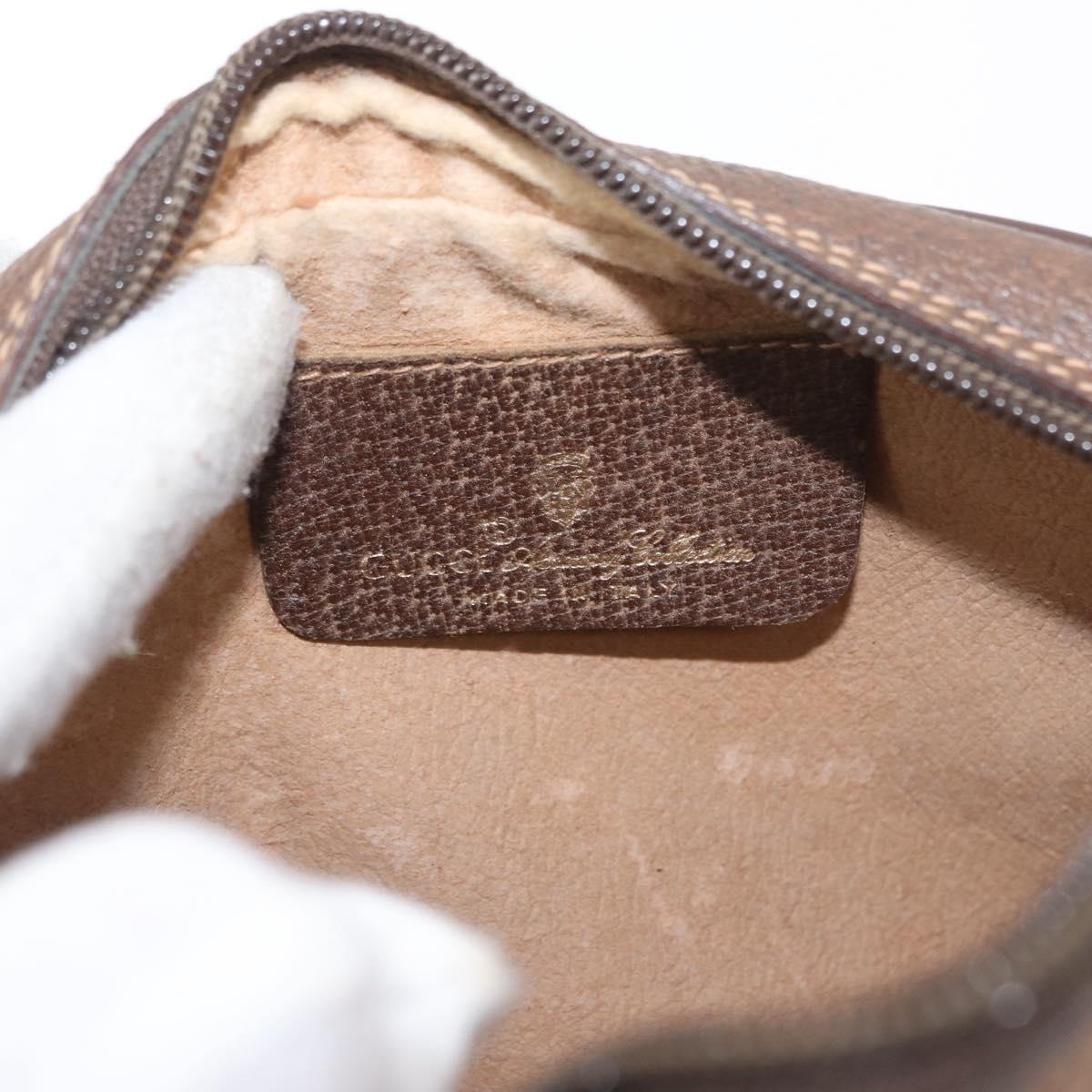 GUCCI GG Supreme Web Sherry Line Bag PVC Beige Gold 156 02 066 Auth 143665