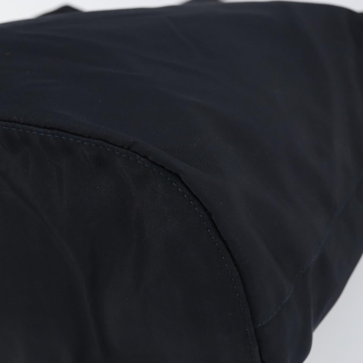 PRADA Shoulder Bag Nylon Navy Gold Auth 143666