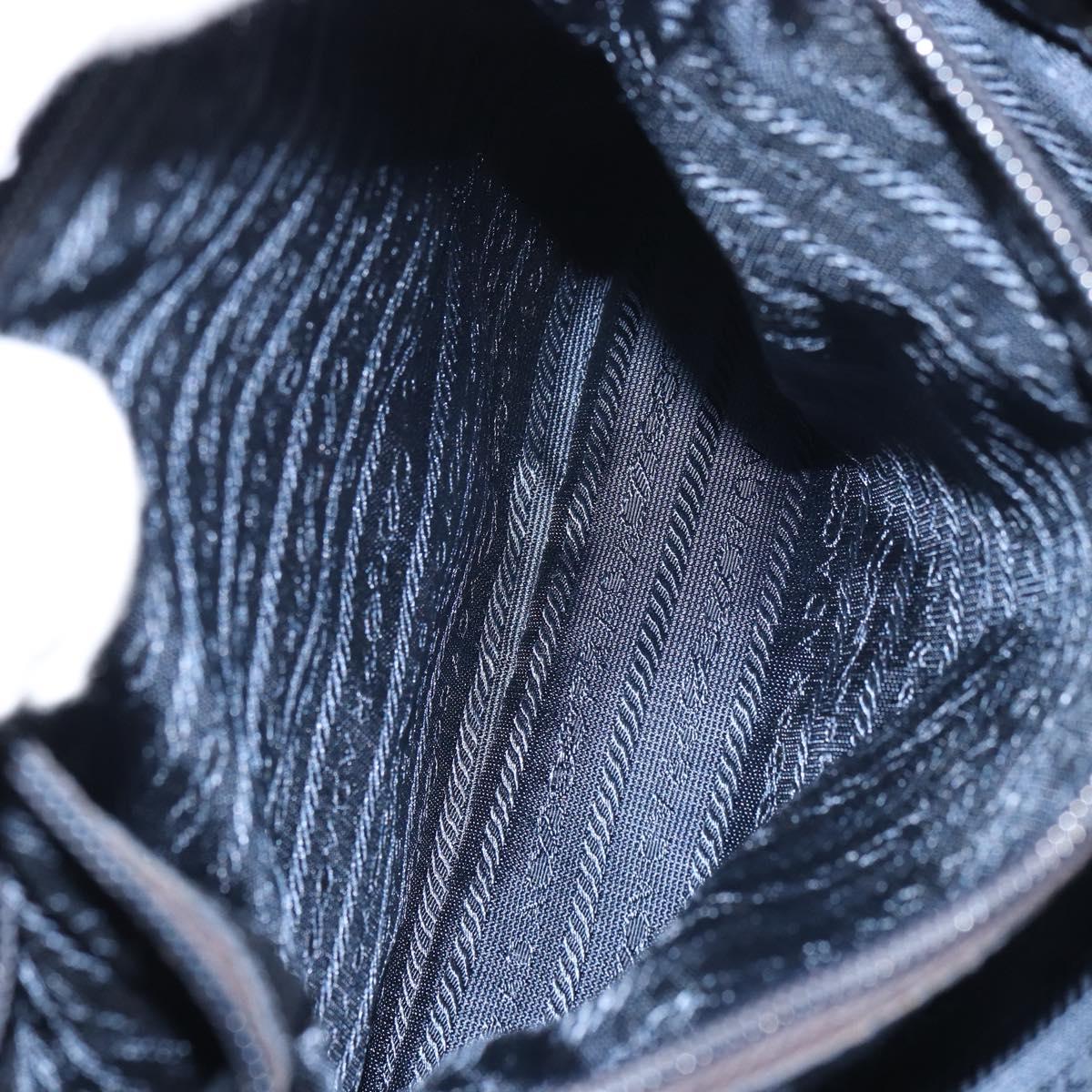 PRADA Shoulder Bag Nylon Navy Gold Auth 143666