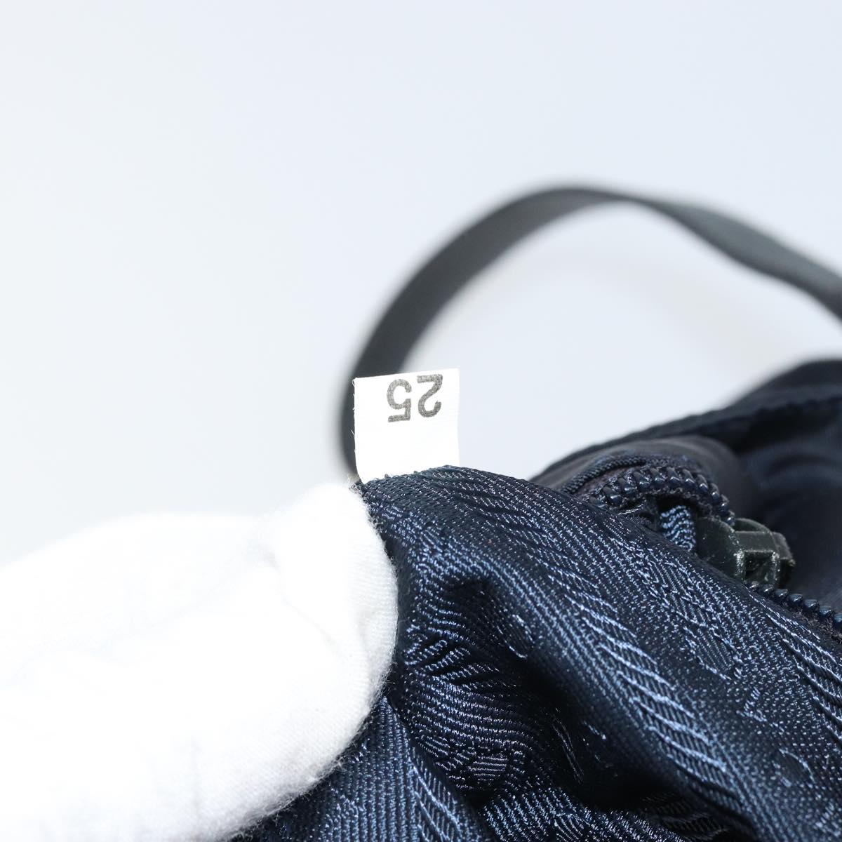 PRADA Shoulder Bag Nylon Navy Gold Auth 143666