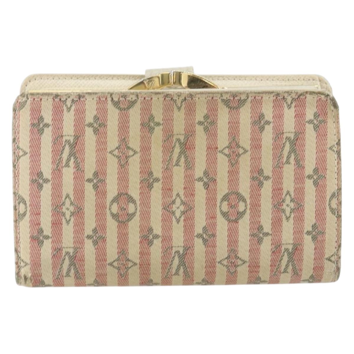 LOUIS VUITTON Mini Lin Croisette Portefeuille Viennois Pink M95658 Auth 143668