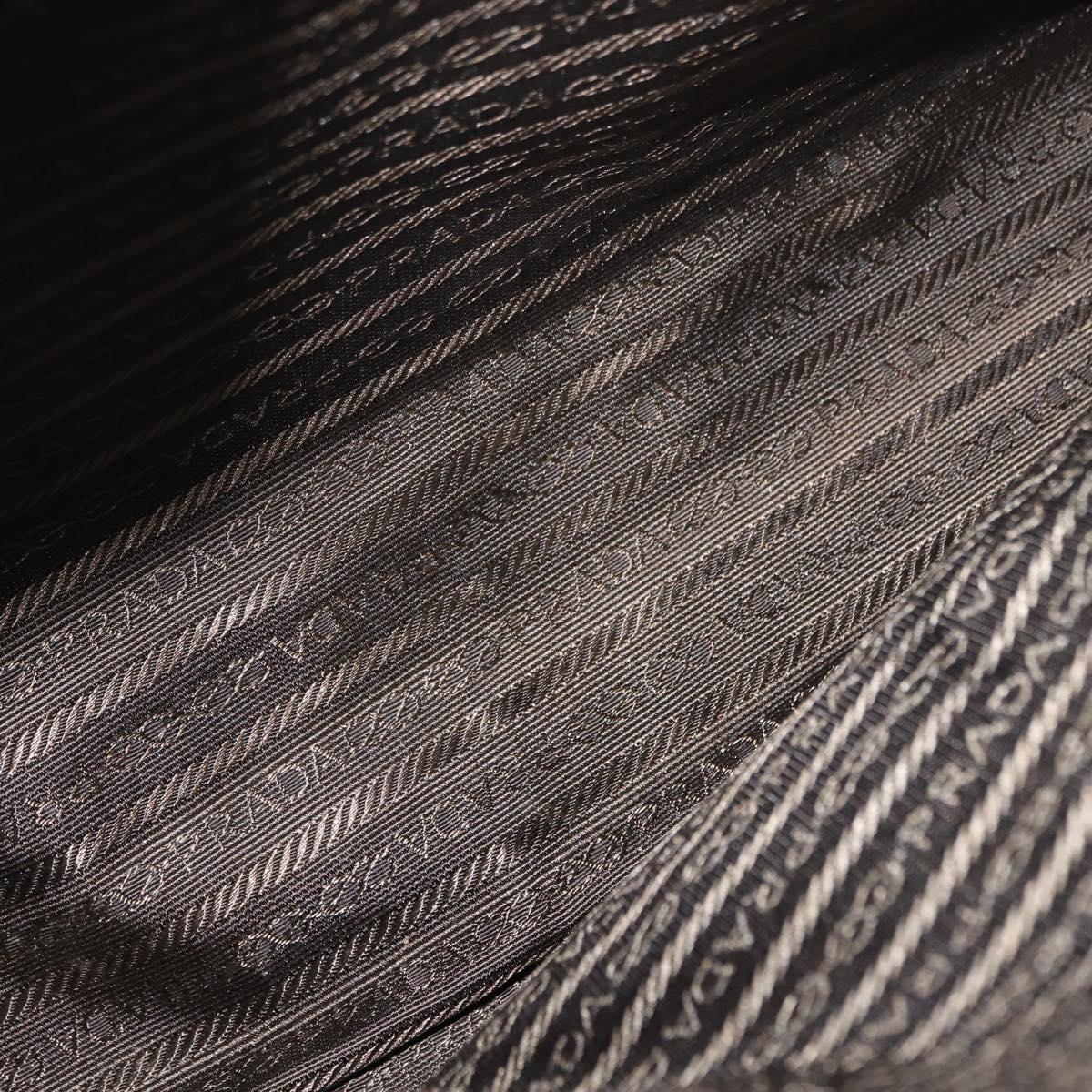 PRADA Shoulder Bag Nylon Khaki Silver Auth 143672