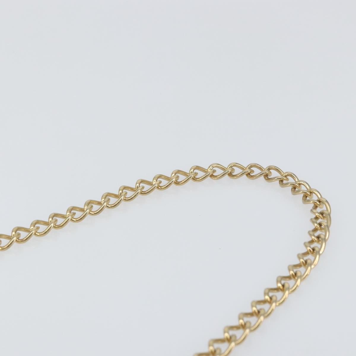 BALLY Chain Shoulder Bag Enamel Brown Gold Auth 143674