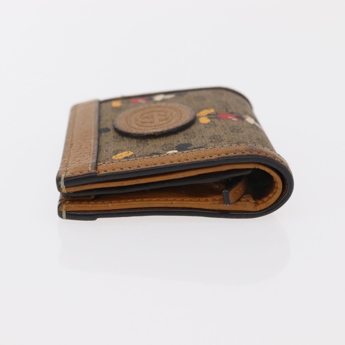 GUCCI Micro GG Supreme Bifold Wallet PVC GUCCIxDisney Beige 602534 Auth 143677