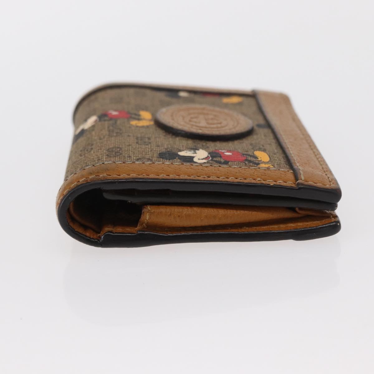 GUCCI Micro GG Supreme Bifold Wallet PVC GUCCIxDisney Beige 602534 Auth 143677