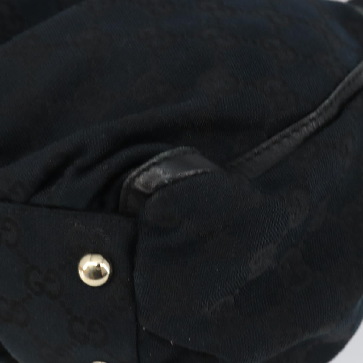 GUCCI GG Canvas Abbey Tote Bag Black Gold 189831 Auth 143716V