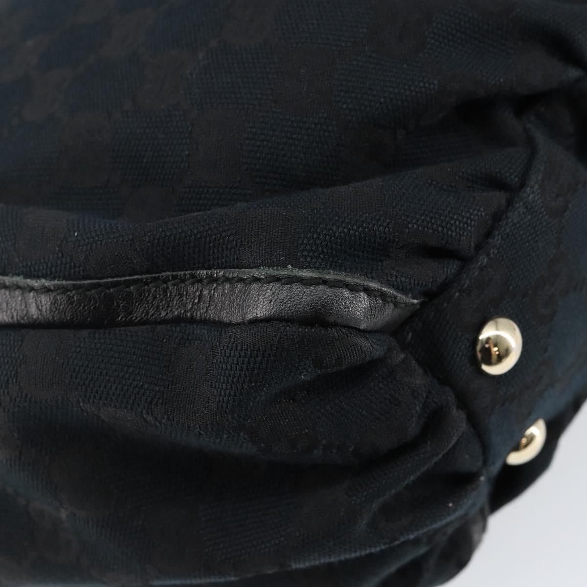 GUCCI GG Canvas Abbey Tote Bag Black Gold 189831 Auth 143716V