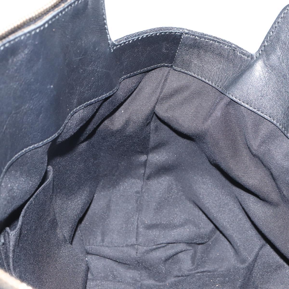 GUCCI GG Canvas Abbey Tote Bag Black Gold 189831 Auth 143716V
