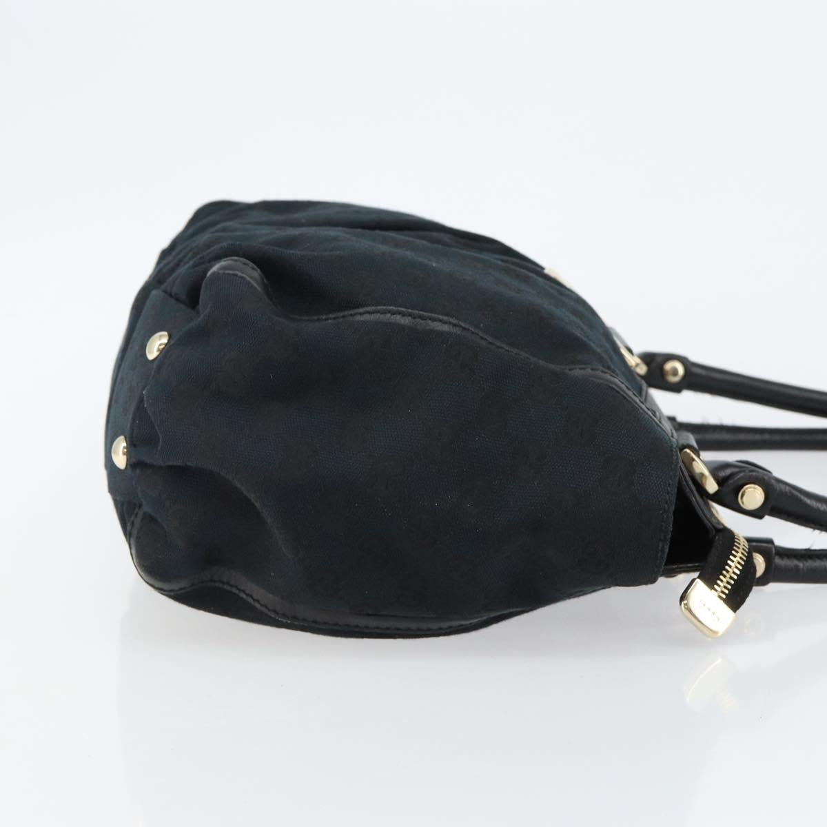GUCCI GG Canvas Abbey Tote Bag Black Gold 189831 Auth 143716V