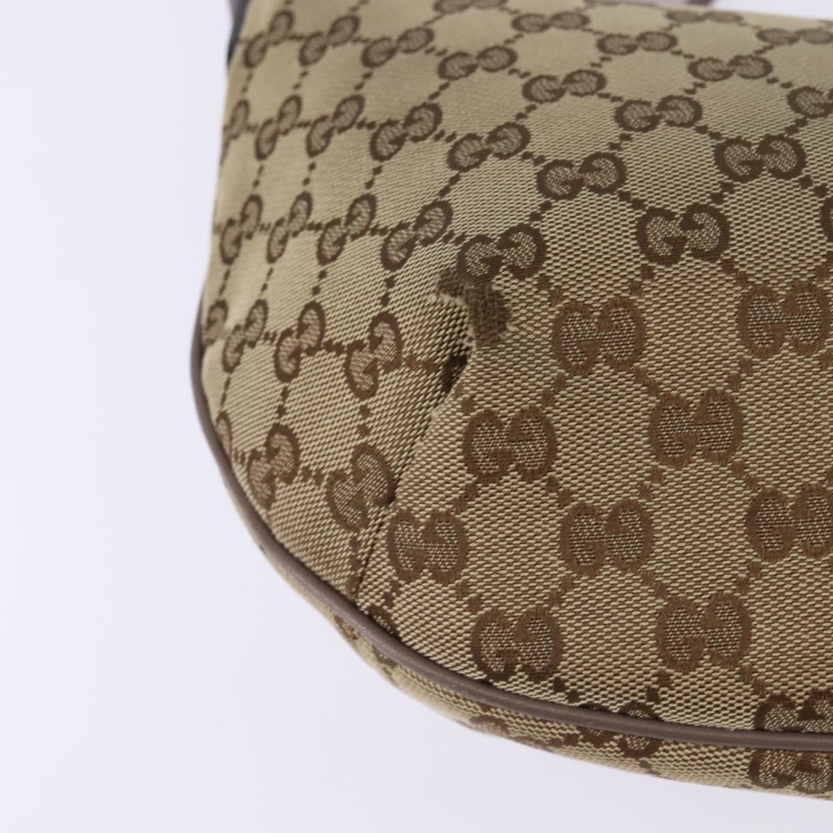 GUCCI GG Canvas Sherry Line Shoulder Bag Beige Gold 181092 Auth 143719