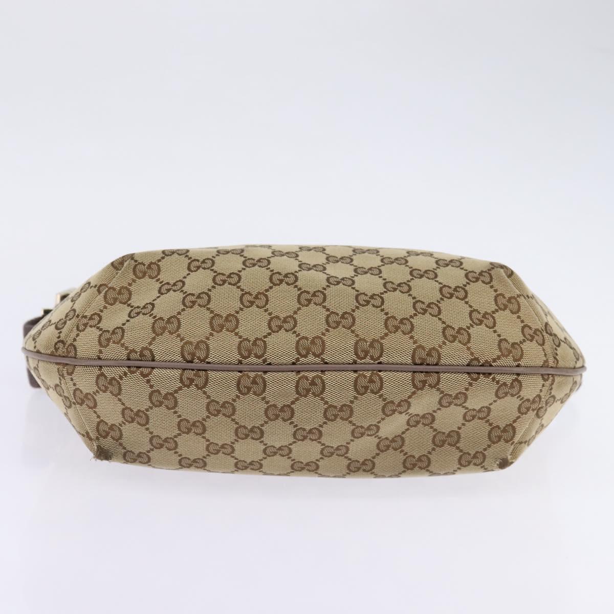 GUCCI GG Canvas Sherry Line Shoulder Bag Beige Gold 181092 Auth 143719