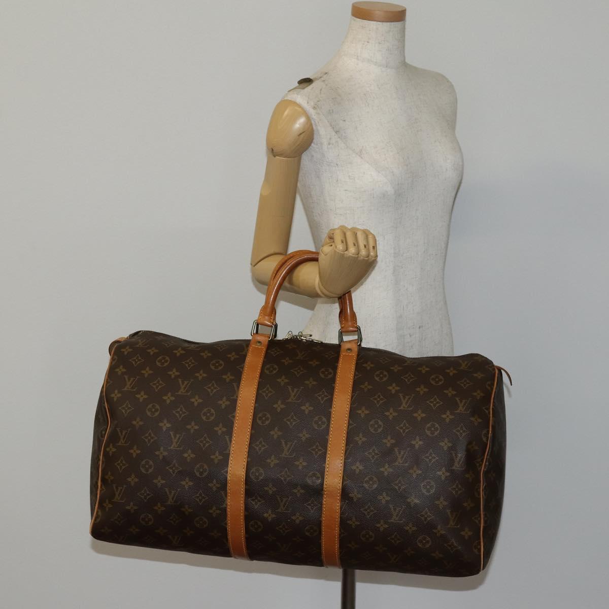 LOUIS VUITTON Monogram Keepall 55 Boston Bag M41424 LV Auth 143734