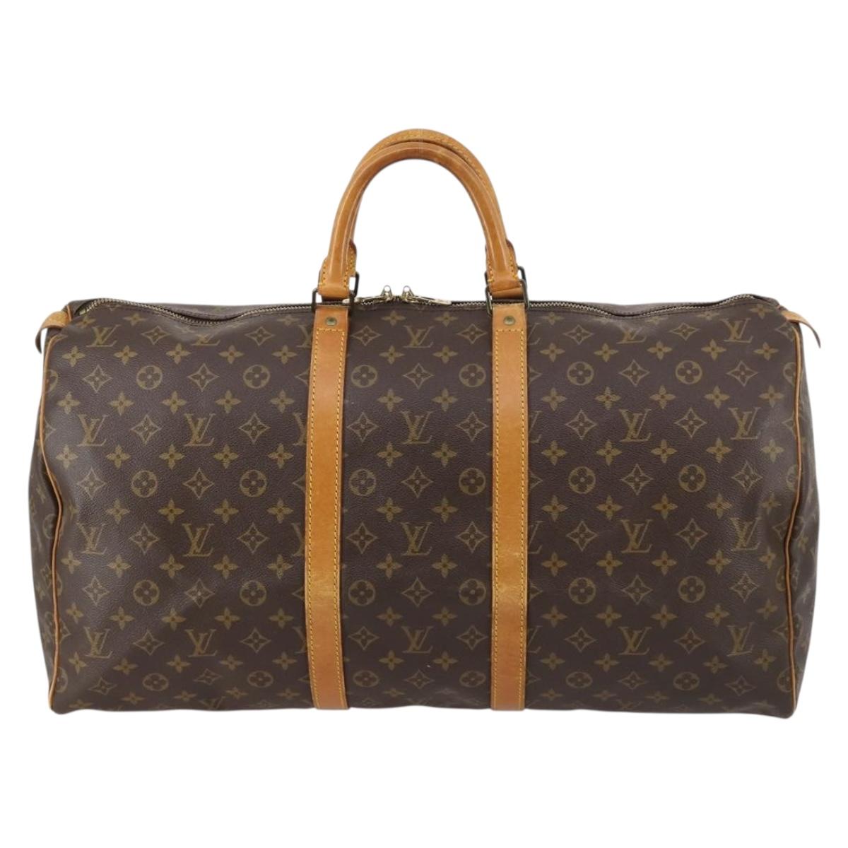 LOUIS VUITTON Monogram Keepall 55 Boston Bag M41424 LV Auth 143734