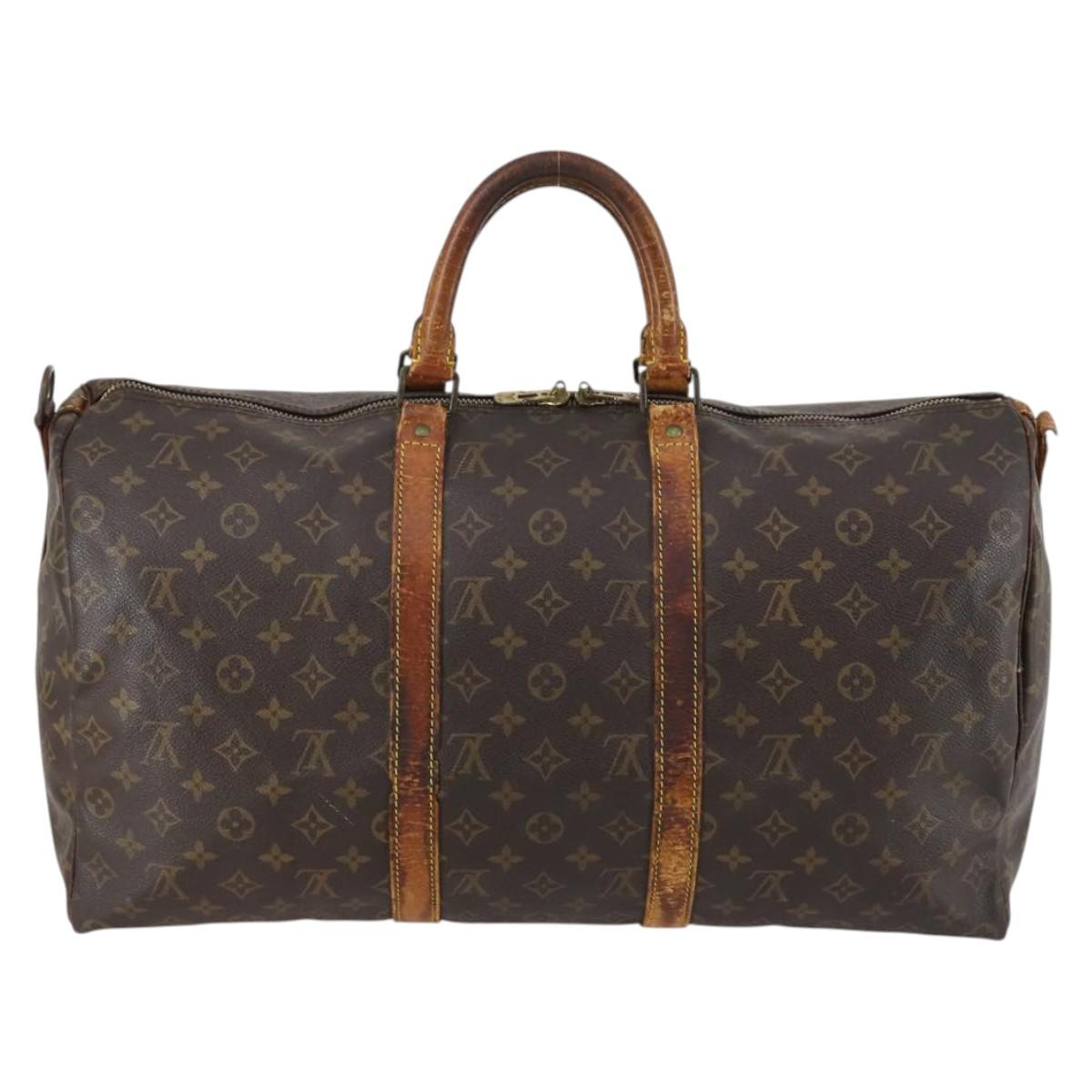 LOUIS VUITTON Monogram Keepall Bandouliere 50 Boston Bag M41416 LV Auth 143742