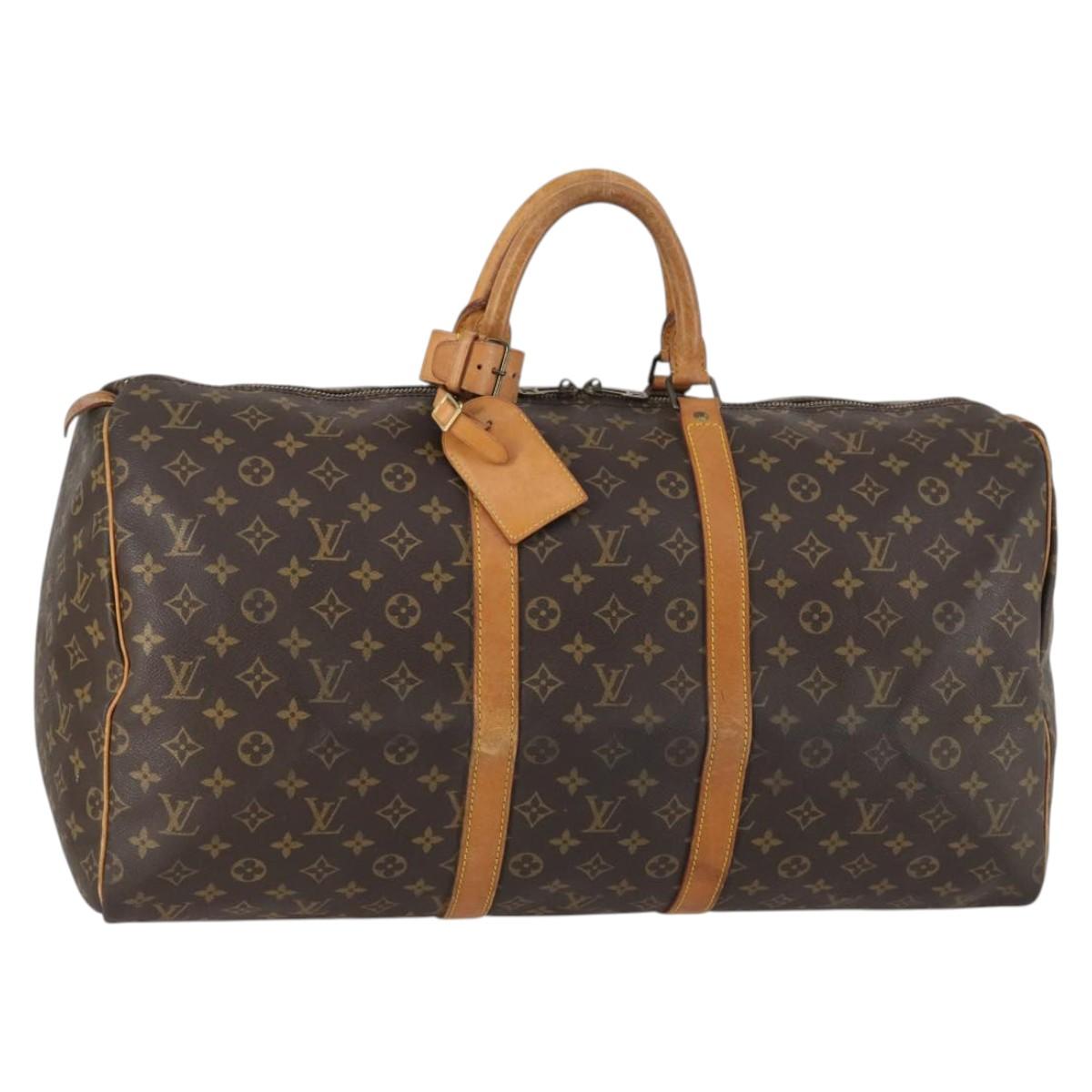 LOUIS VUITTON Monogram Keepall 55 Boston Bag M41424 LV Auth 143744