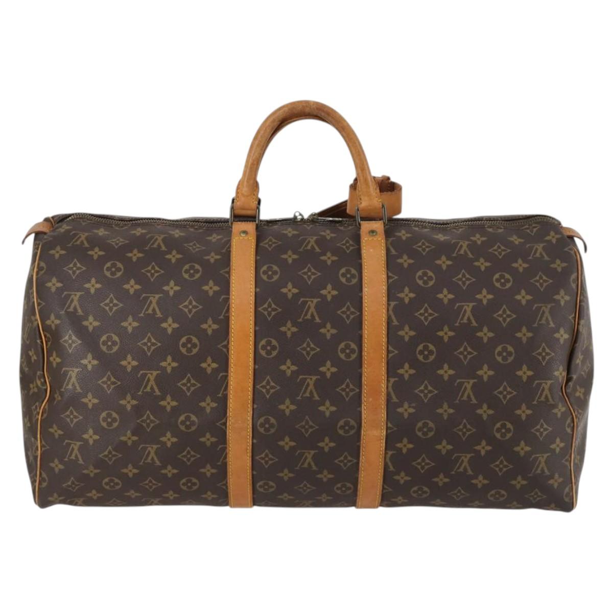 LOUIS VUITTON Monogram Keepall 55 Boston Bag M41424 LV Auth 143744