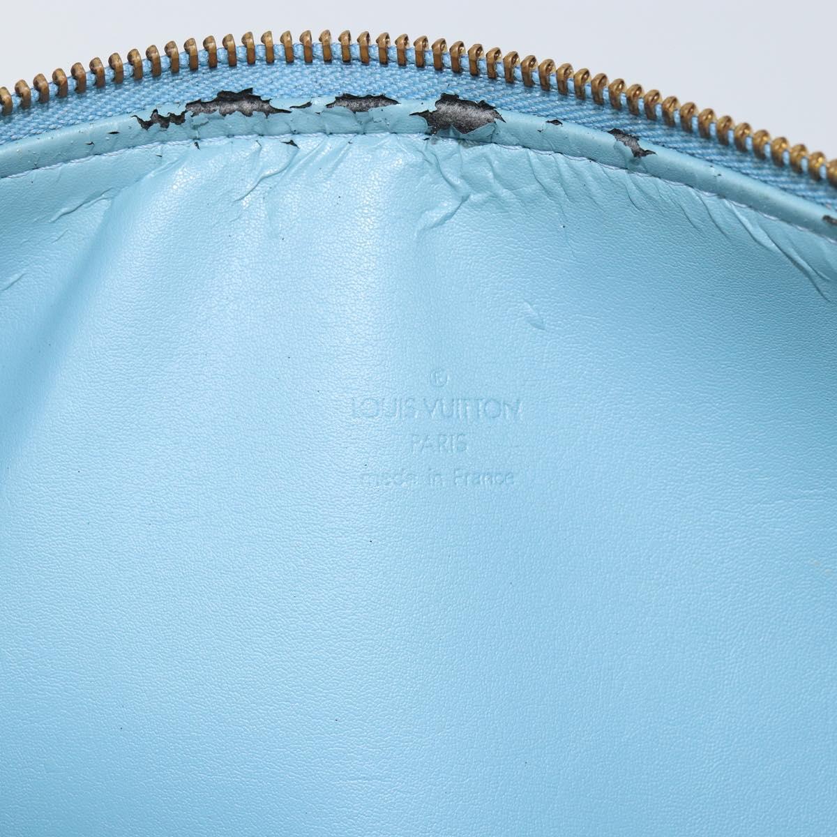 LOUIS VUITTON Monogram Vernis Bedford Hand Bag Baby Blue M91007 LV Auth 143750