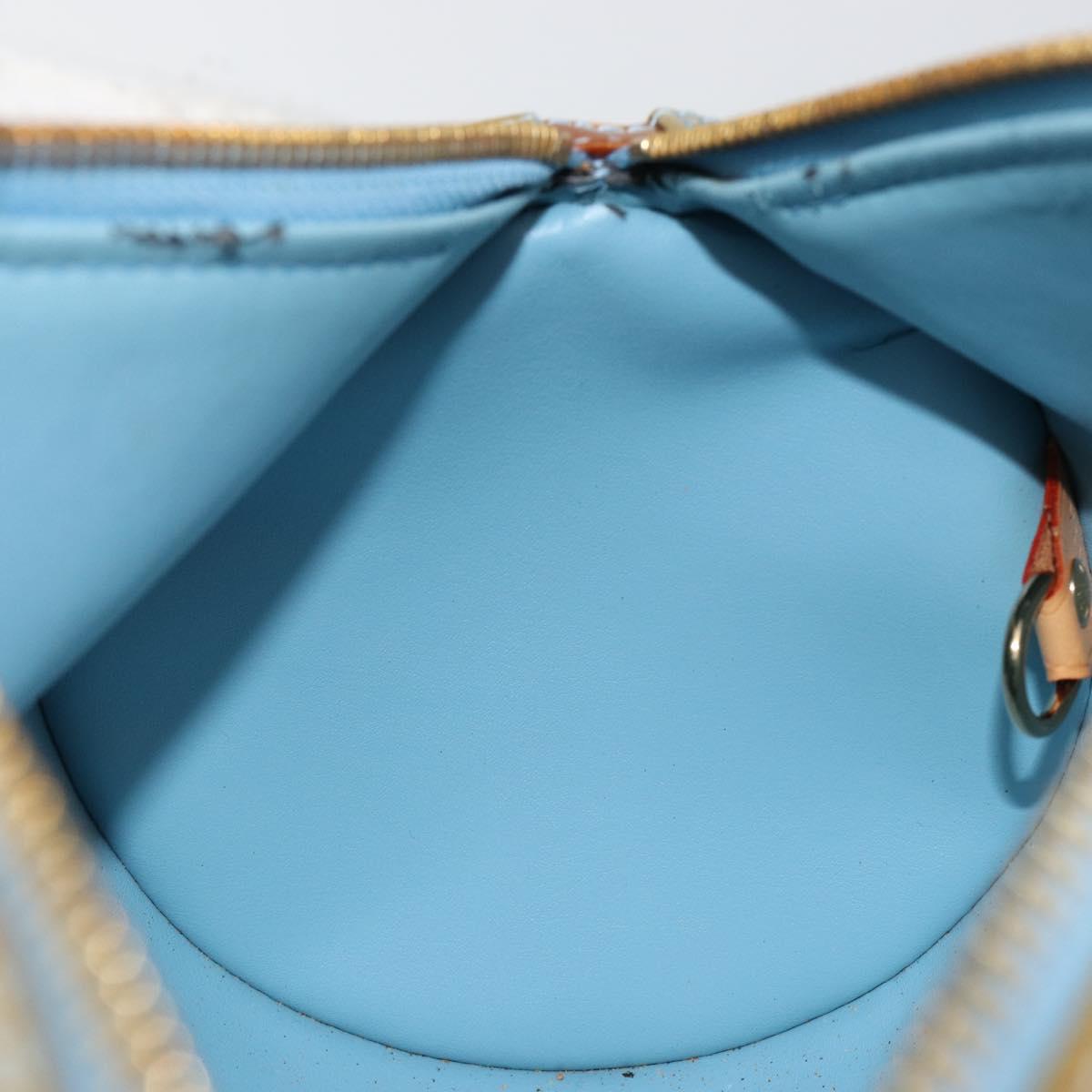 LOUIS VUITTON Monogram Vernis Bedford Hand Bag Baby Blue M91007 LV Auth 143750