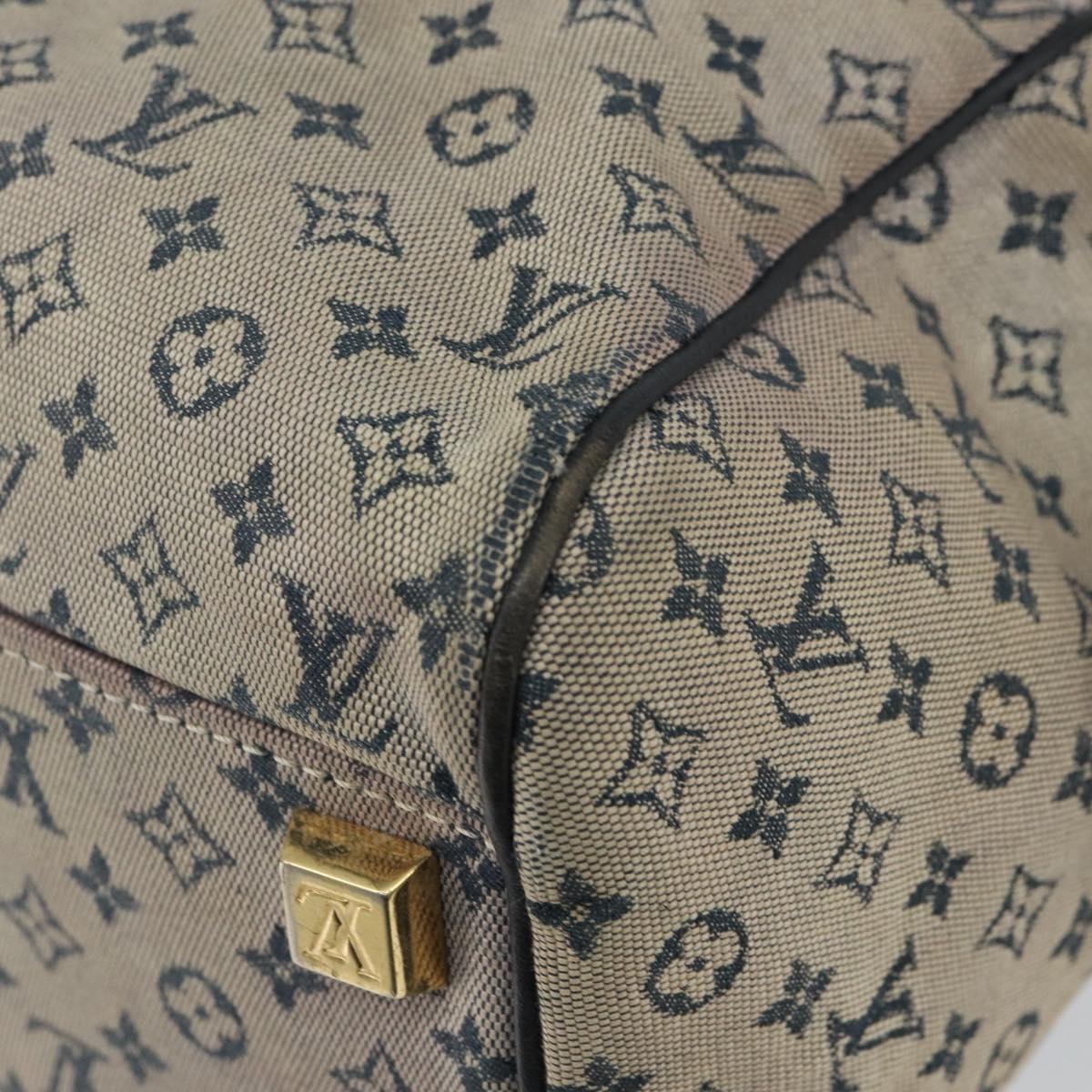 LOUIS VUITTON Monogram Mini Josephine PM Hand Bag Blue M92049 LV Auth 143753