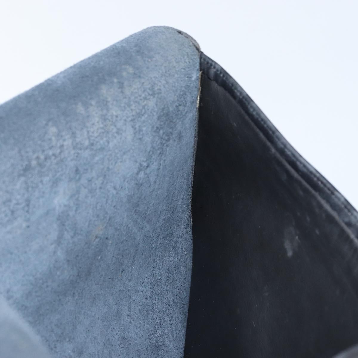 Christian Dior Clutch Bag Leather Black Gold Auth 143761