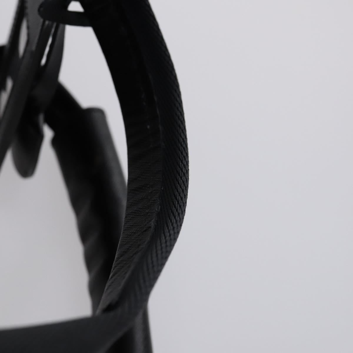 PRADA Boston Bag Nylon 2way Black Silver Auth 143770