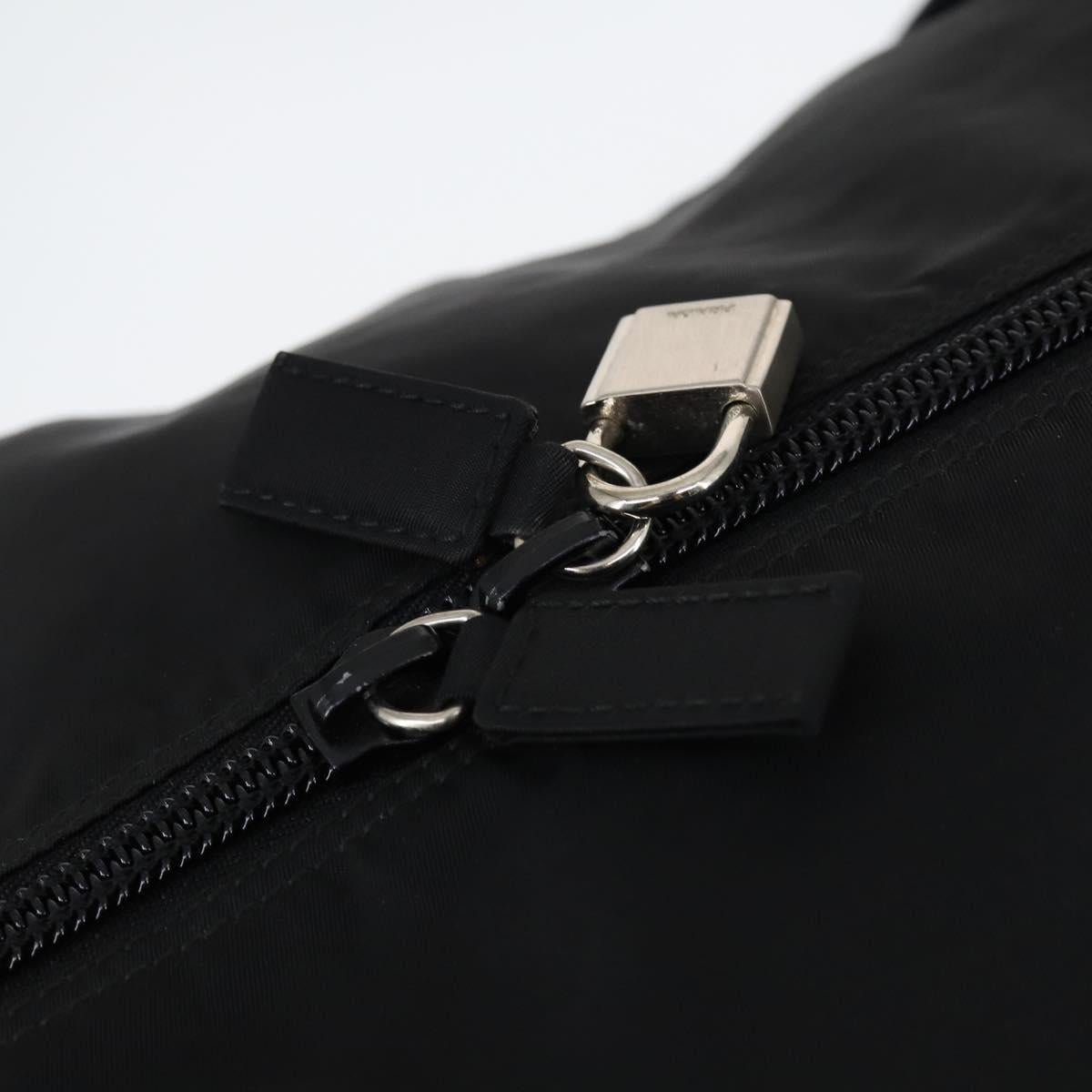 PRADA Boston Bag Nylon 2way Black Silver Auth 143770