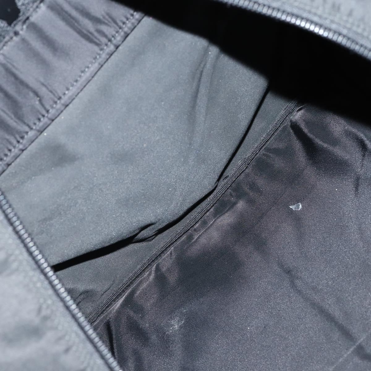 PRADA Boston Bag Nylon 2way Black Silver Auth 143770