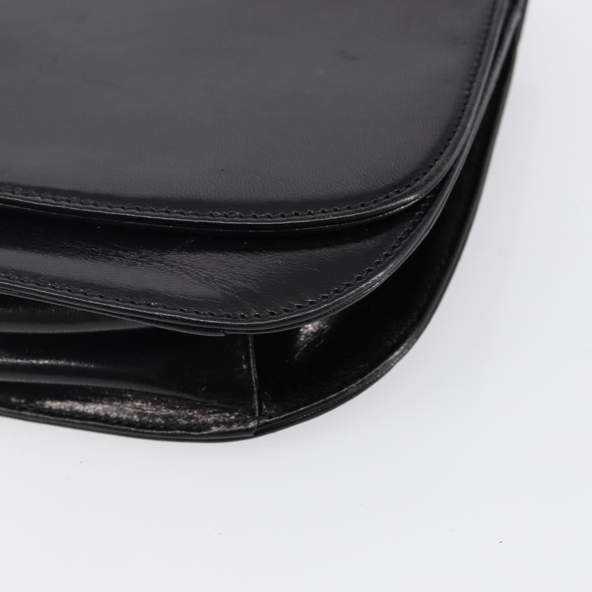 PRADA Chain Shoulder Bag Leather Black Auth 143771