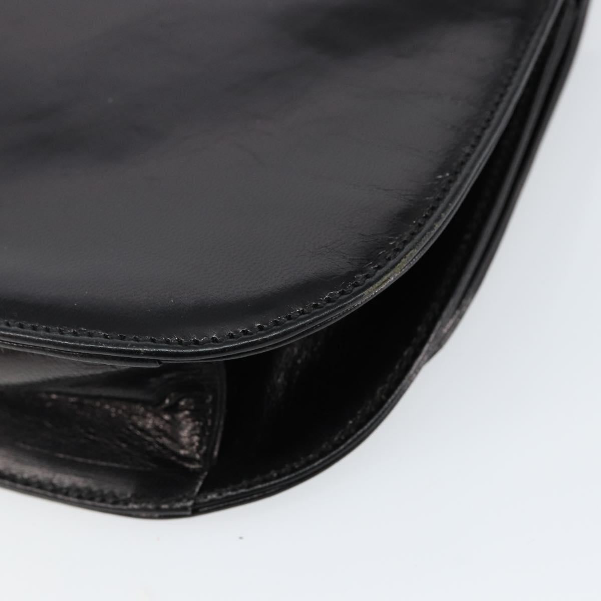 PRADA Chain Shoulder Bag Leather Black Auth 143771