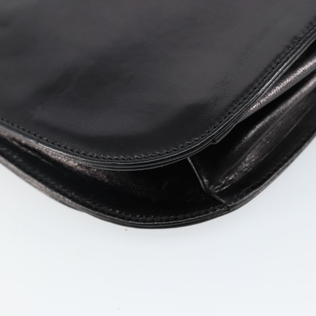 PRADA Chain Shoulder Bag Leather Black Auth 143771