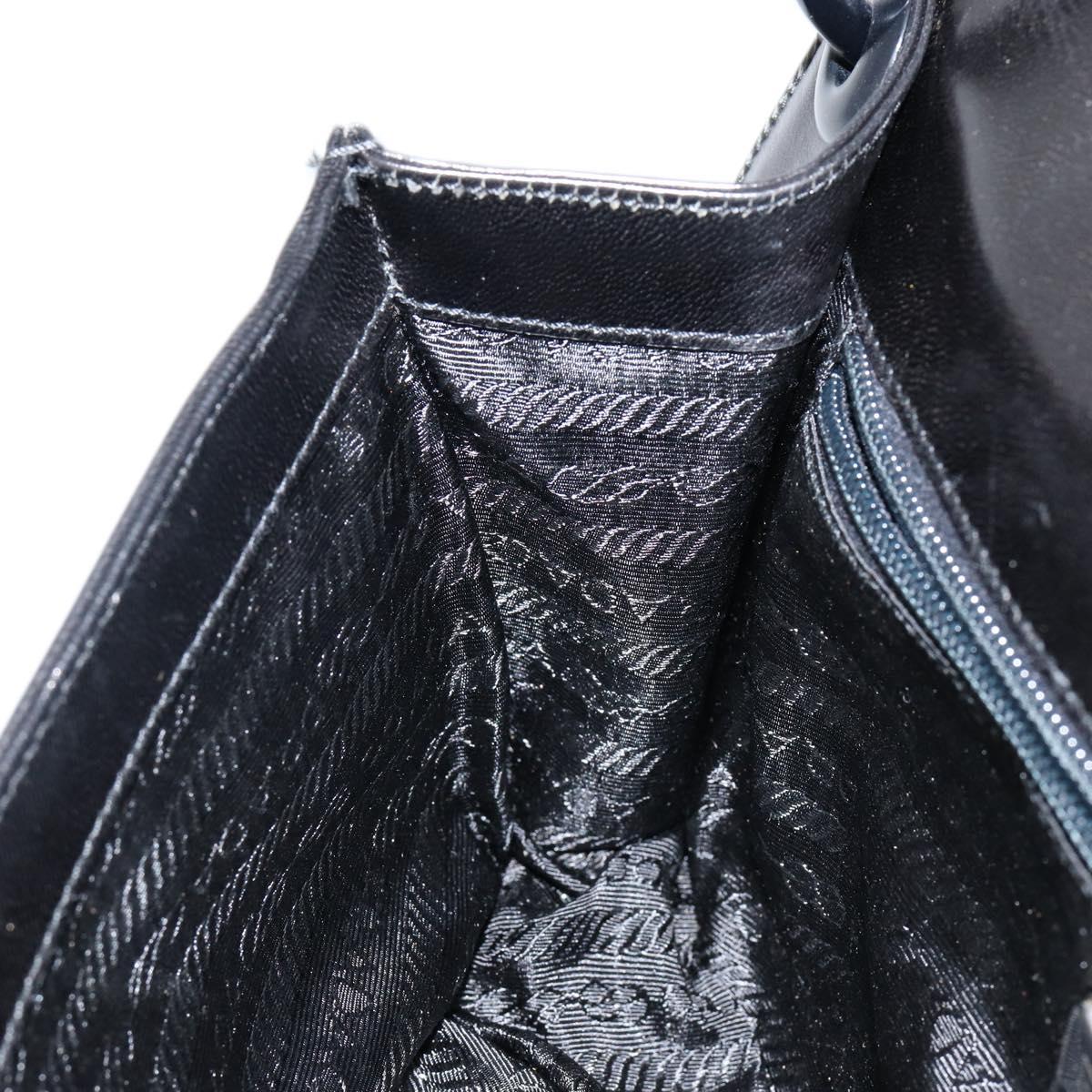 PRADA Chain Shoulder Bag Leather Black Auth 143771