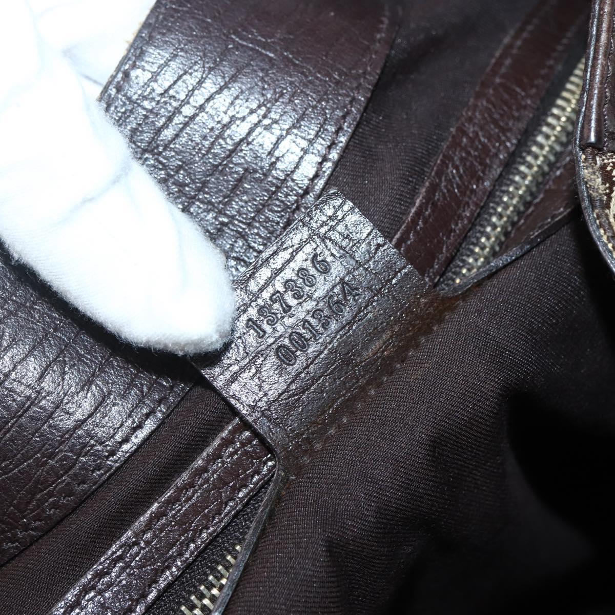 GUCCI GG Canvas Web Sherry Line Horsebit Bag Beige Gold 137386 Auth 143773