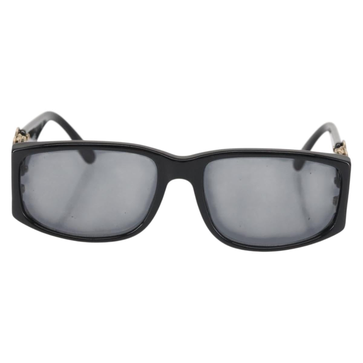CHANEL COCO Mark Sunglasses Plastic Black CC Auth 143784
