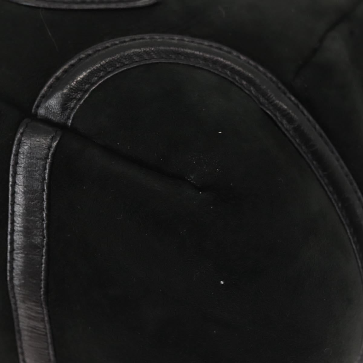CHANEL Hand Bag Mouton Black Gold CC Auth 143816