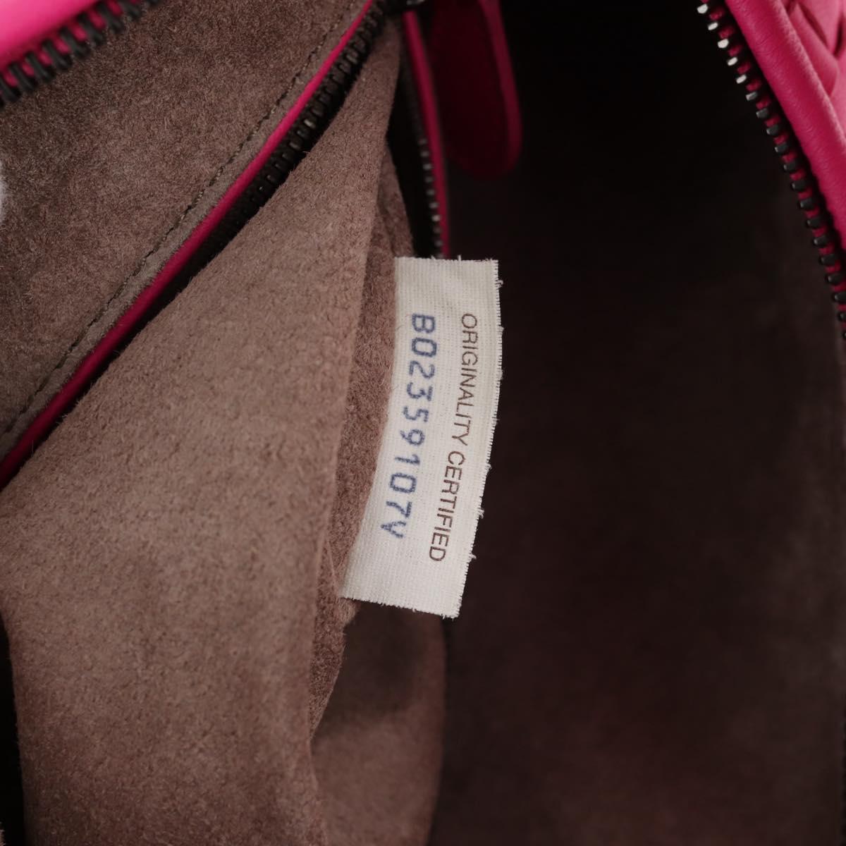 BOTTEGA VENETA INTRECCIATO Hobo Shoulder Bag Leather Pink Silver Auth 143823V