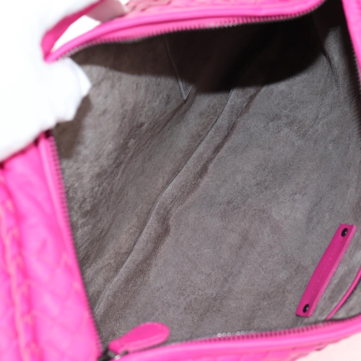 BOTTEGA VENETA INTRECCIATO Hobo Shoulder Bag Leather Pink Silver Auth 143824V